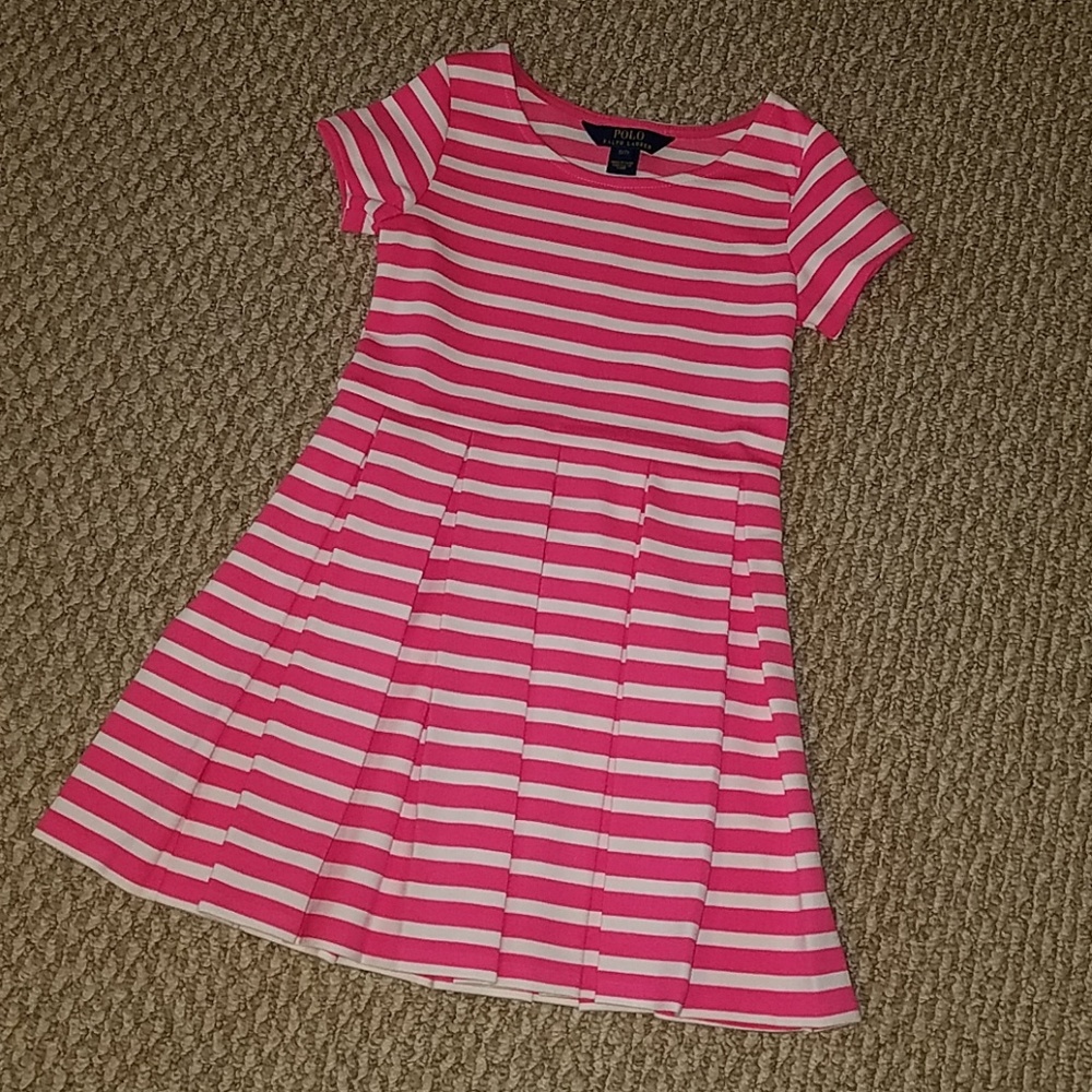 POLO Ralph Lauren - Pink and White Striped Dress